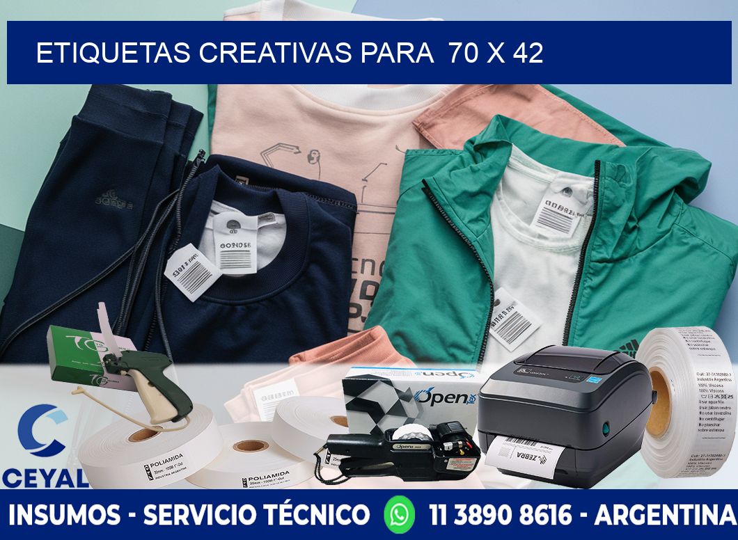 ETIQUETAS CREATIVAS PARA  70 x 42