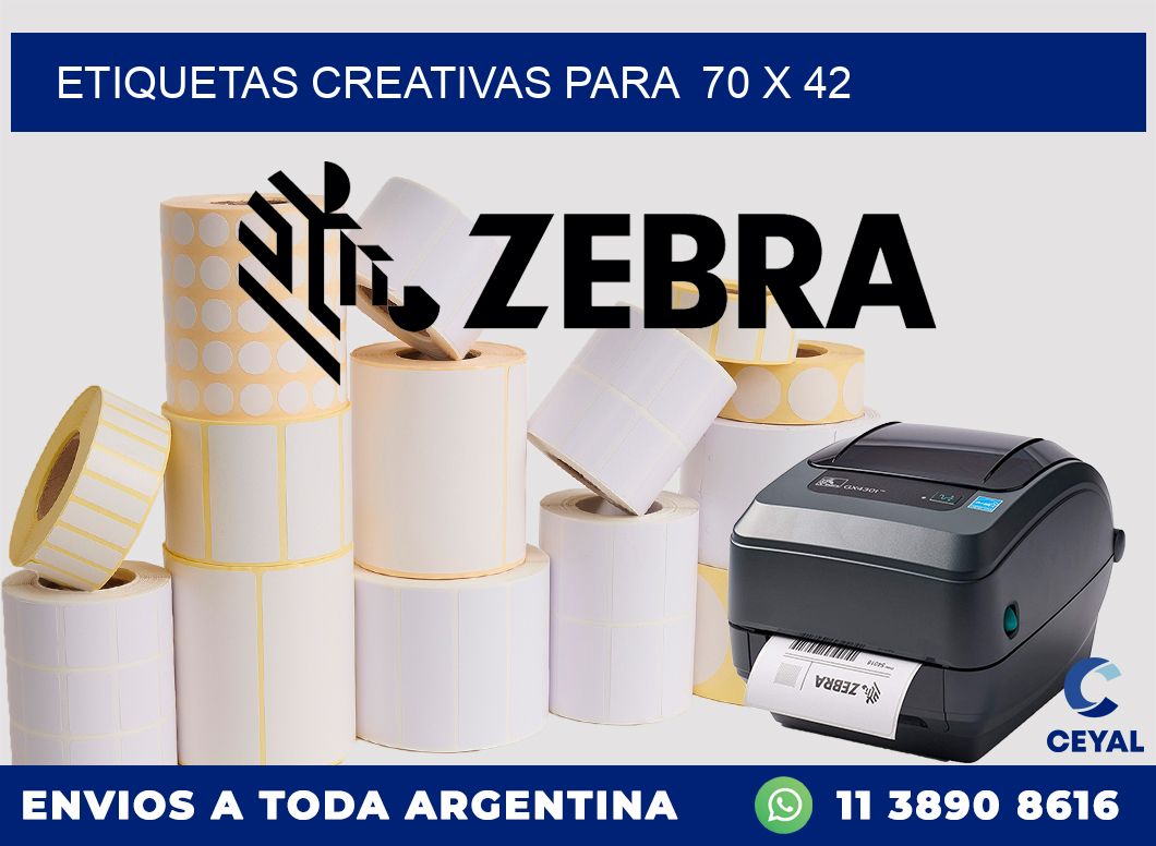 ETIQUETAS CREATIVAS PARA  70 x 42