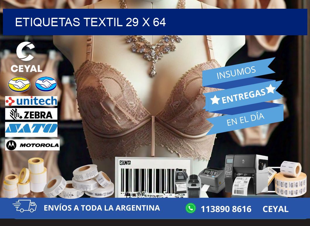 ETIQUETAS TEXTIL 29 x 64