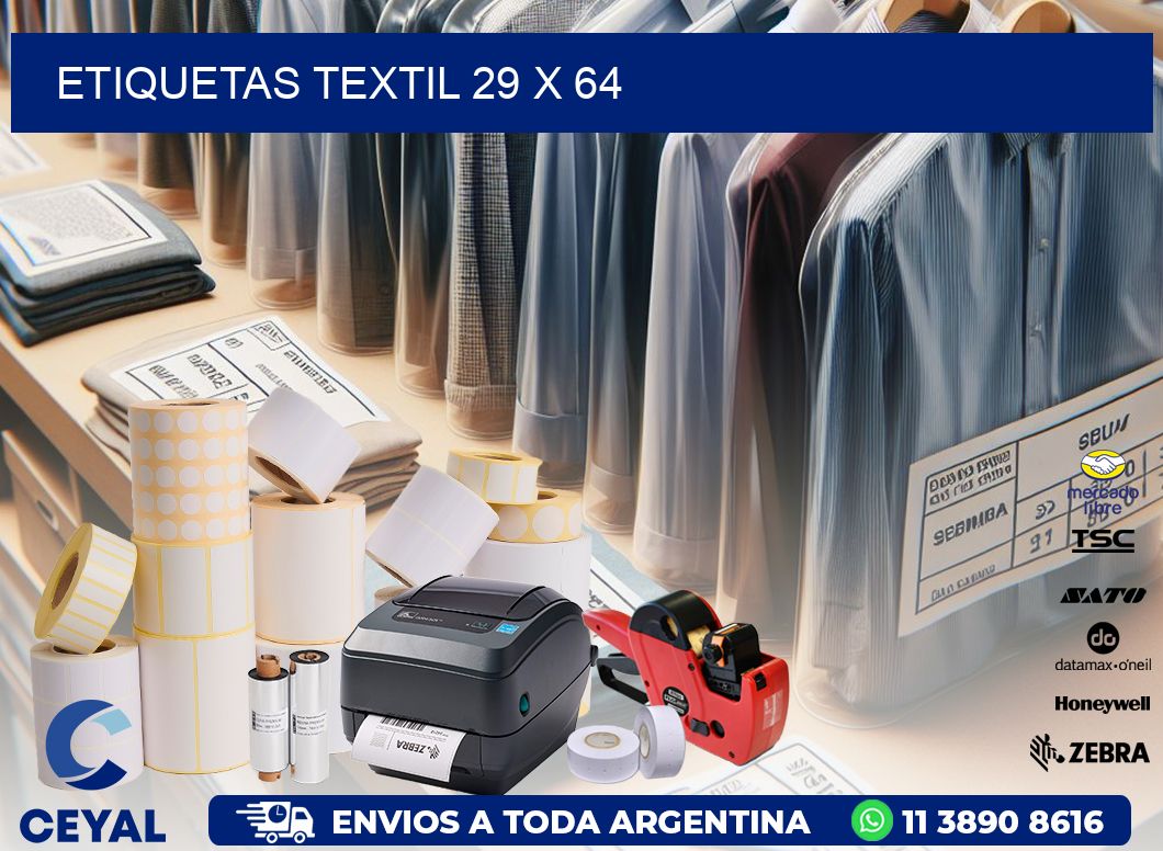 ETIQUETAS TEXTIL 29 x 64