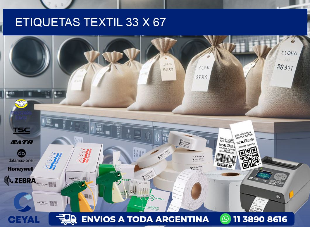 ETIQUETAS TEXTIL 33 x 67