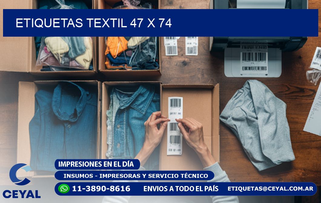 ETIQUETAS TEXTIL 47 x 74