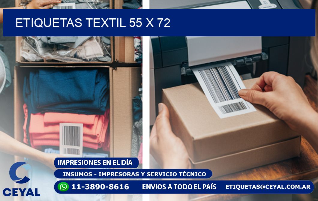 ETIQUETAS TEXTIL 55 x 72