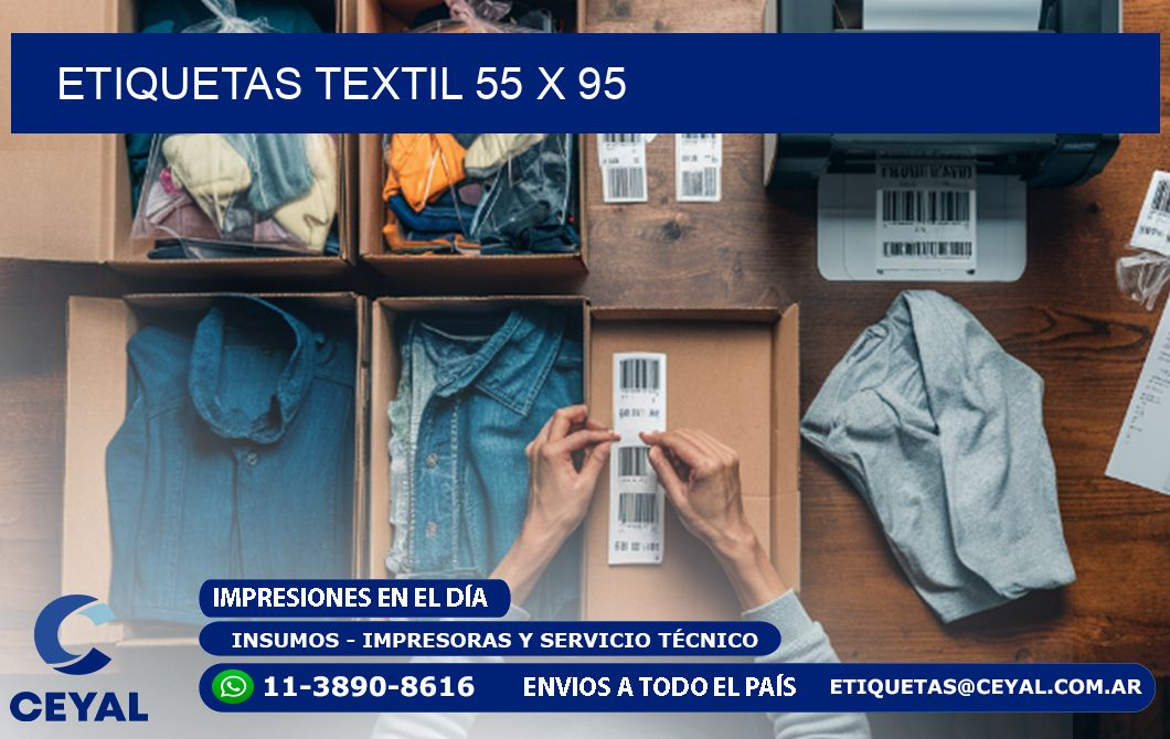 ETIQUETAS TEXTIL 55 x 95