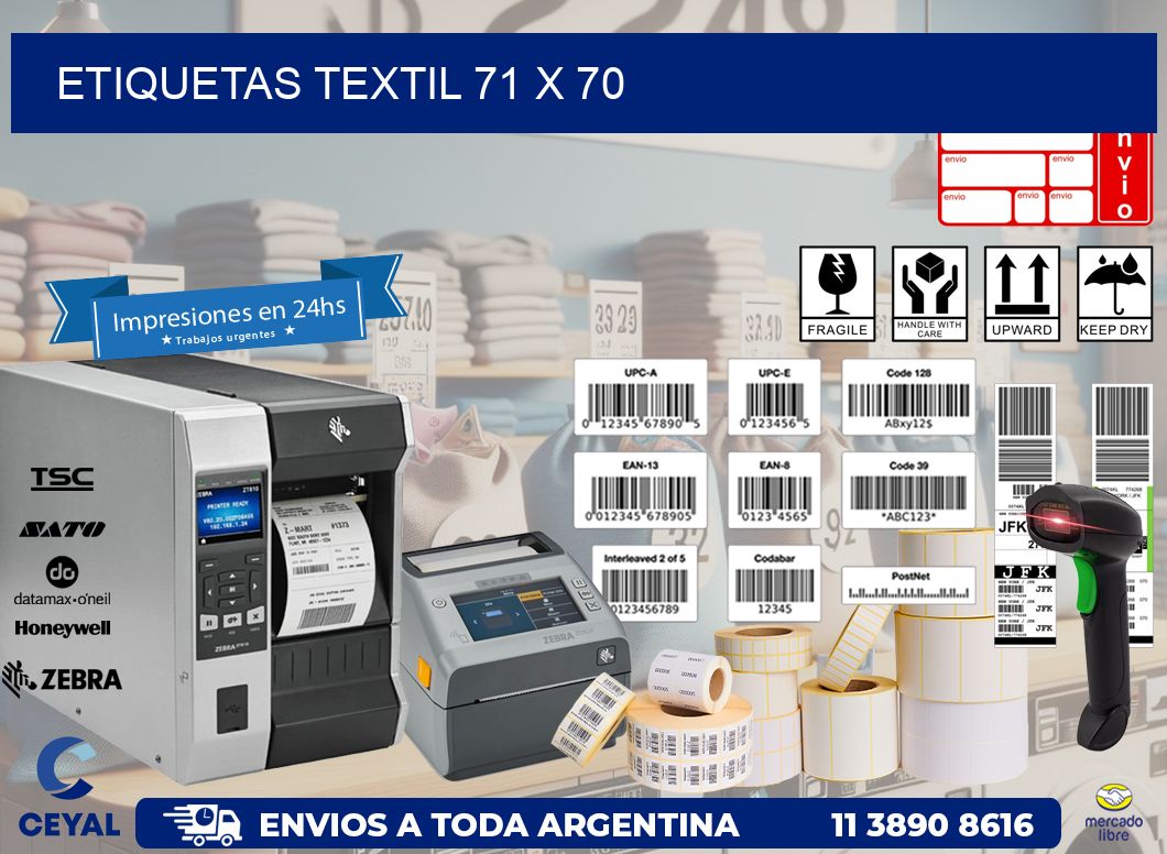 ETIQUETAS TEXTIL 71 x 70