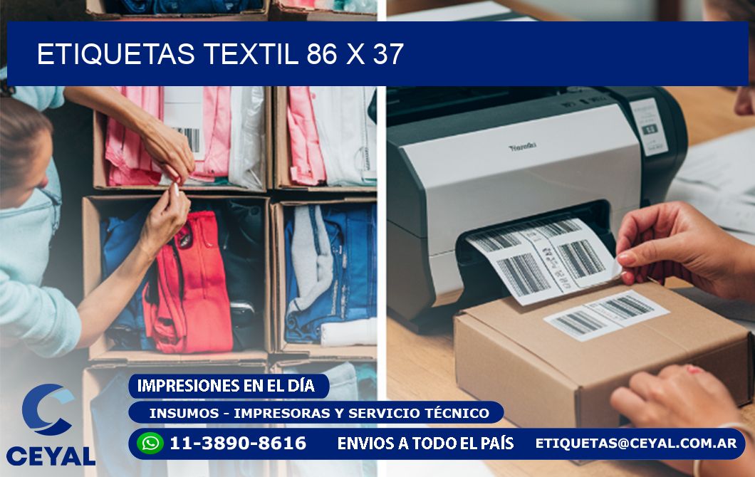 ETIQUETAS TEXTIL 86 x 37