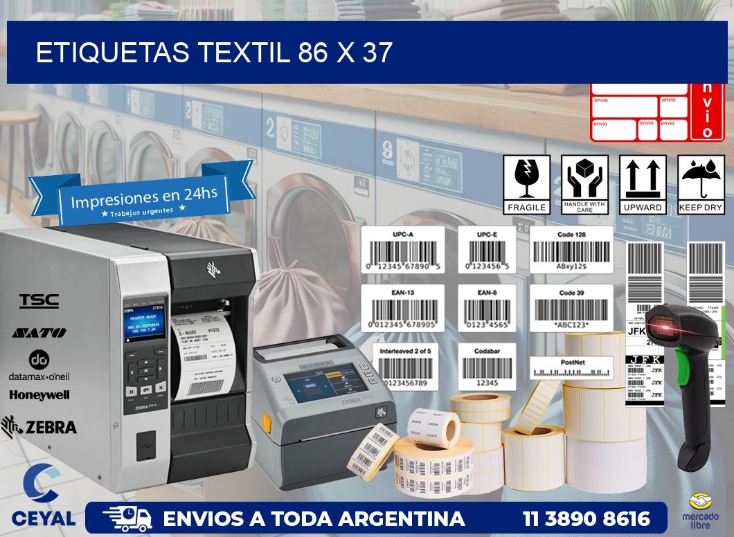 ETIQUETAS TEXTIL 86 x 37