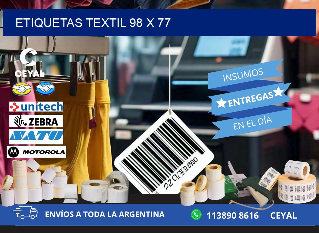 ETIQUETAS TEXTIL 98 x 77