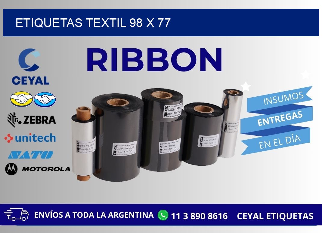 ETIQUETAS TEXTIL 98 x 77