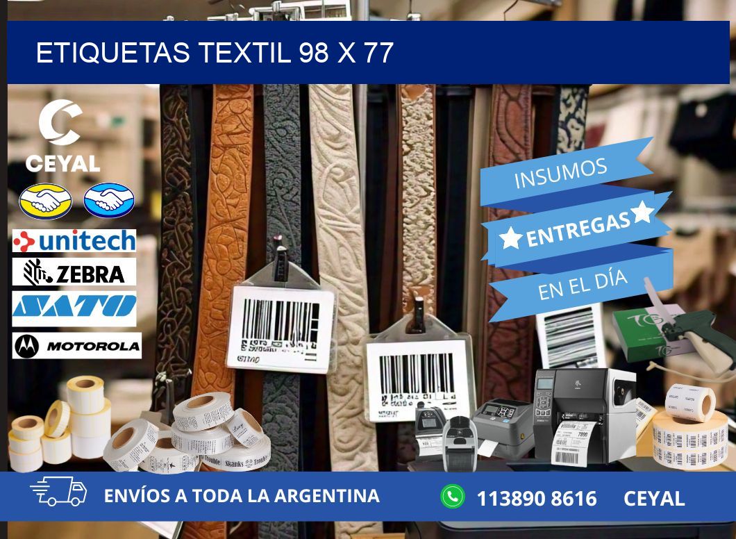 ETIQUETAS TEXTIL 98 x 77