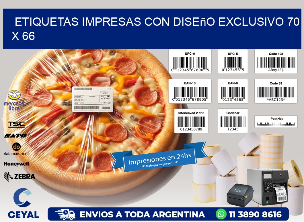 Etiquetas Impresas con Diseño Exclusivo 70 x 66