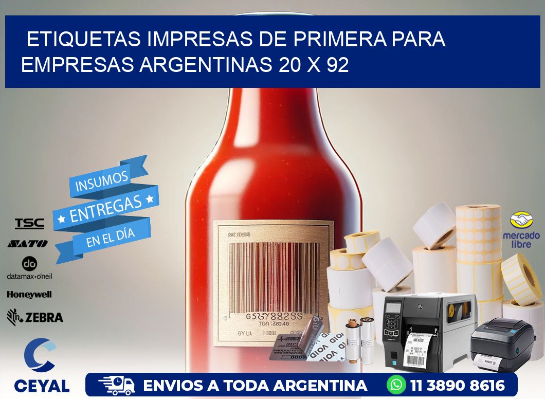 Etiquetas Impresas de Primera para Empresas Argentinas 20 x 92