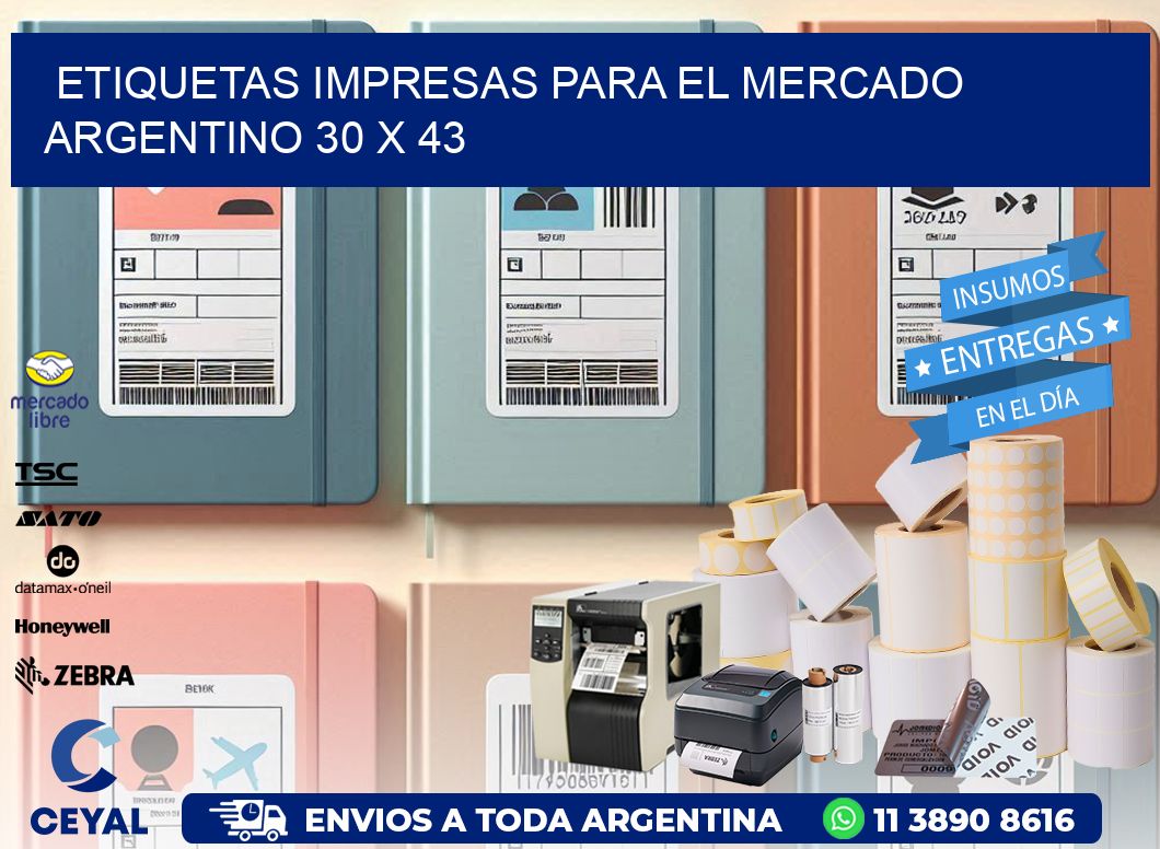 Etiquetas Impresas para el Mercado Argentino 30 x 43