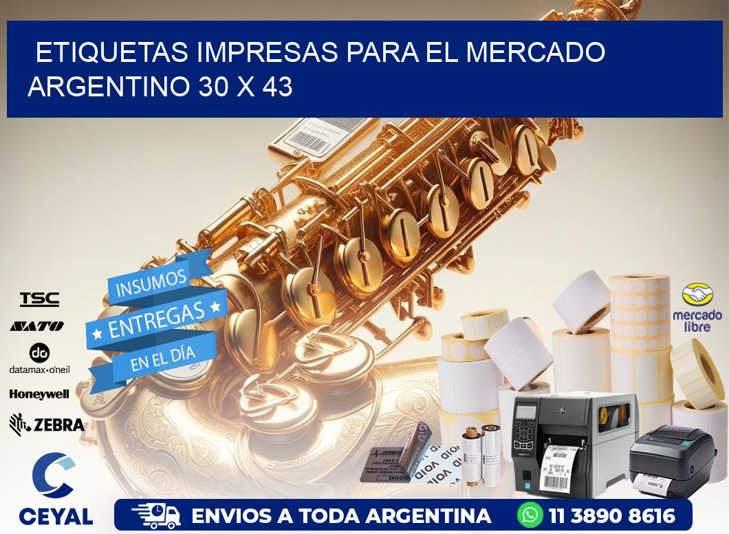 Etiquetas Impresas para el Mercado Argentino 30 x 43