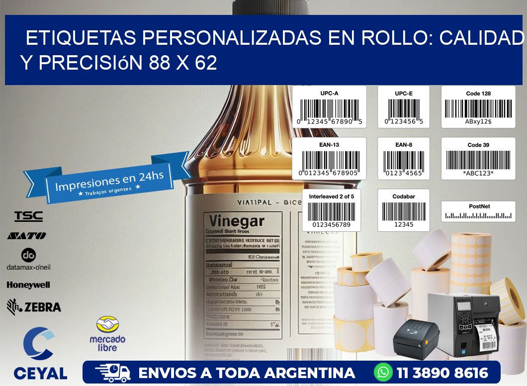 Etiquetas Personalizadas en Rollo: Calidad y Precisión 88 x 62