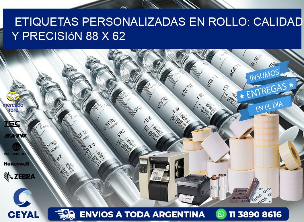 Etiquetas Personalizadas en Rollo: Calidad y Precisión 88 x 62