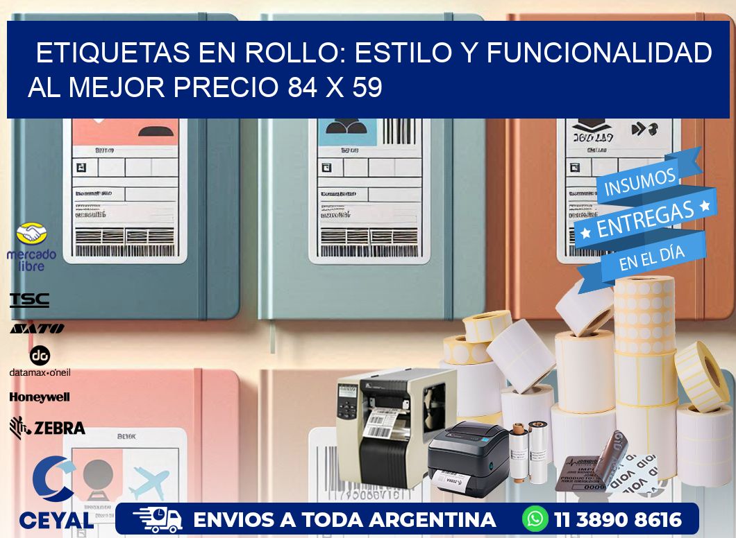 Etiquetas en Rollo: Estilo y Funcionalidad al Mejor Precio 84 x 59