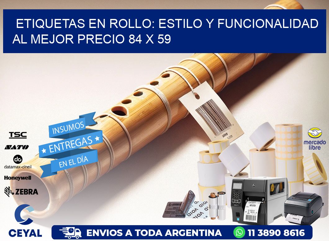 Etiquetas en Rollo: Estilo y Funcionalidad al Mejor Precio 84 x 59