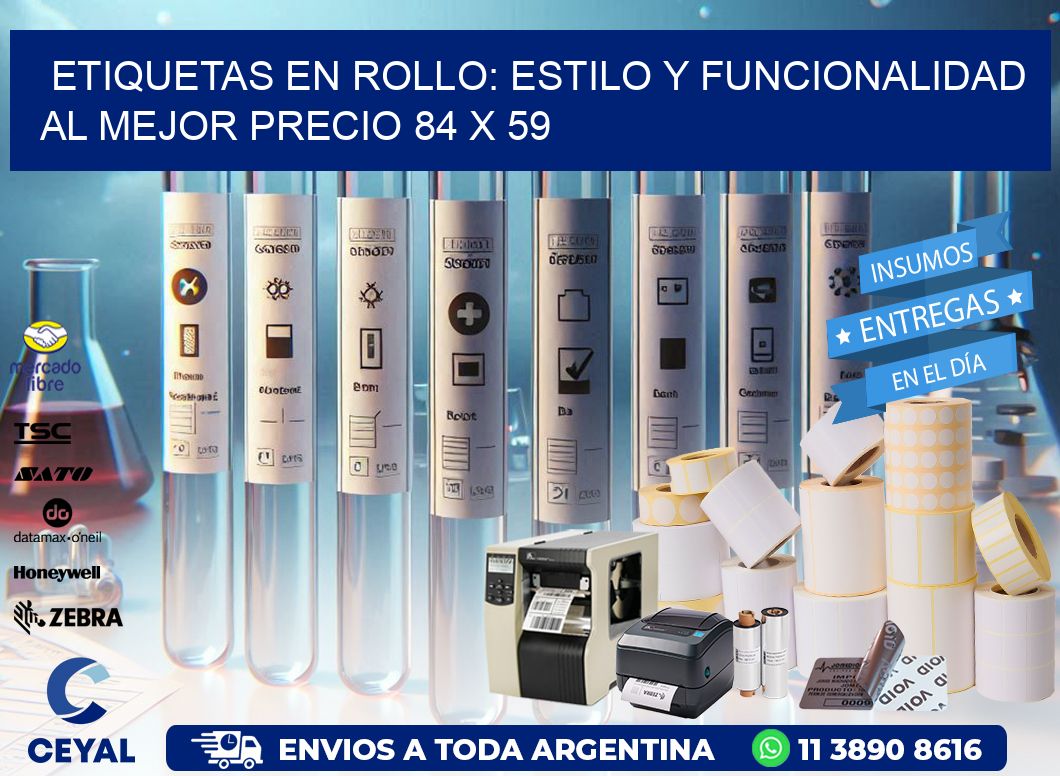 Etiquetas en Rollo: Estilo y Funcionalidad al Mejor Precio 84 x 59