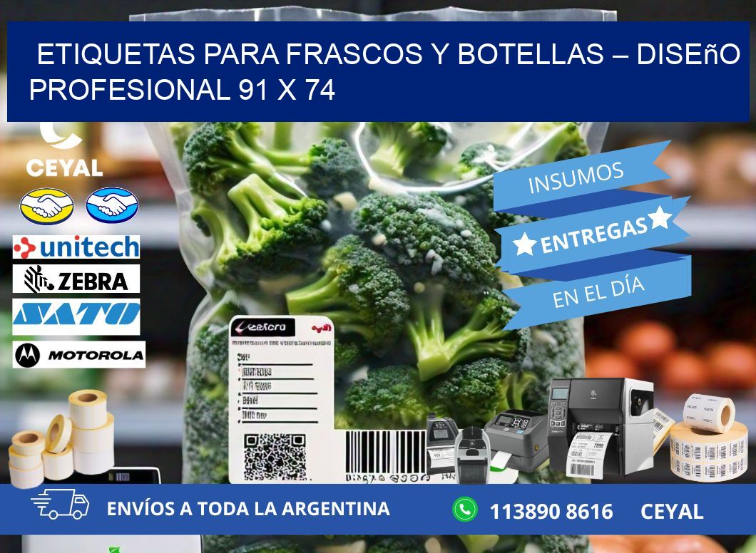 Etiquetas para frascos y botellas – Diseño profesional 91 x 74