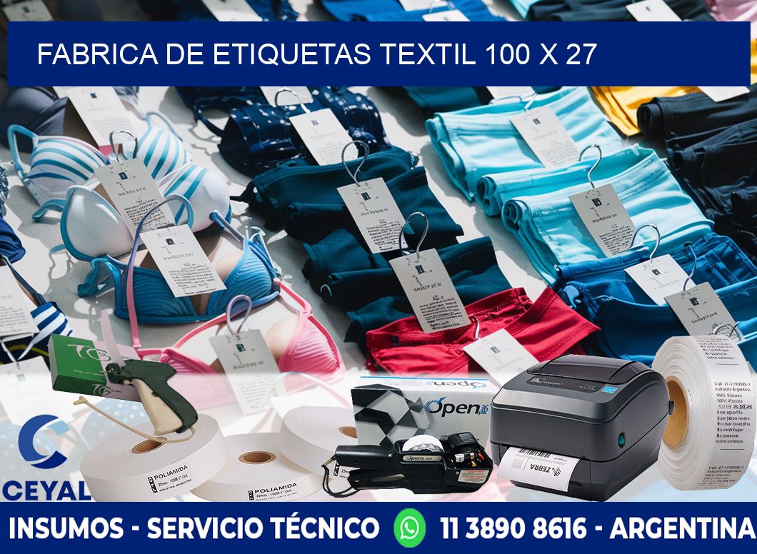 FABRICA DE ETIQUETAS TEXTIL 100 x 27