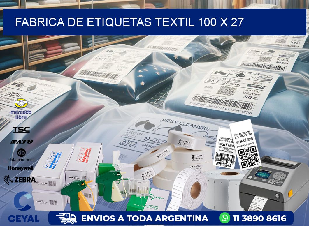 FABRICA DE ETIQUETAS TEXTIL 100 x 27