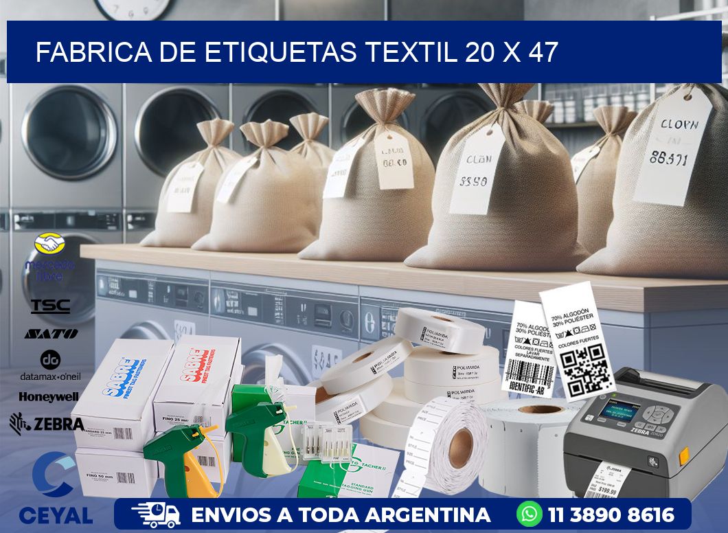 FABRICA DE ETIQUETAS TEXTIL 20 x 47