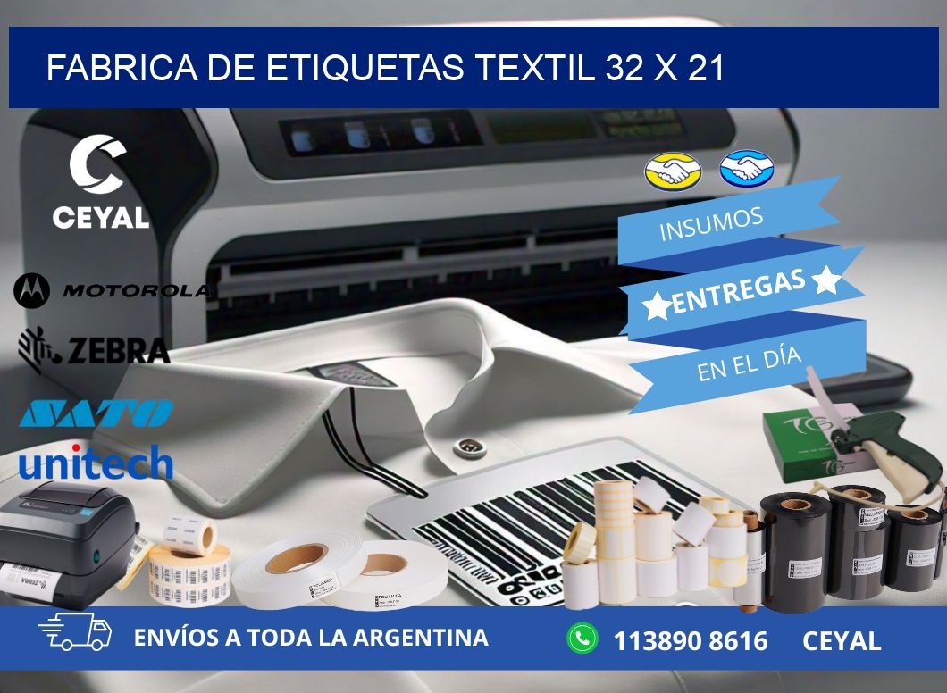 FABRICA DE ETIQUETAS TEXTIL 32 x 21