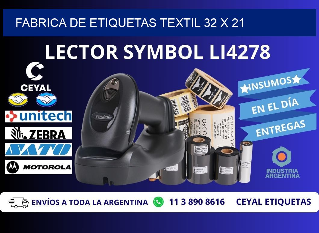 FABRICA DE ETIQUETAS TEXTIL 32 x 21