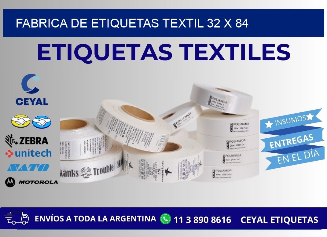 FABRICA DE ETIQUETAS TEXTIL 32 x 84