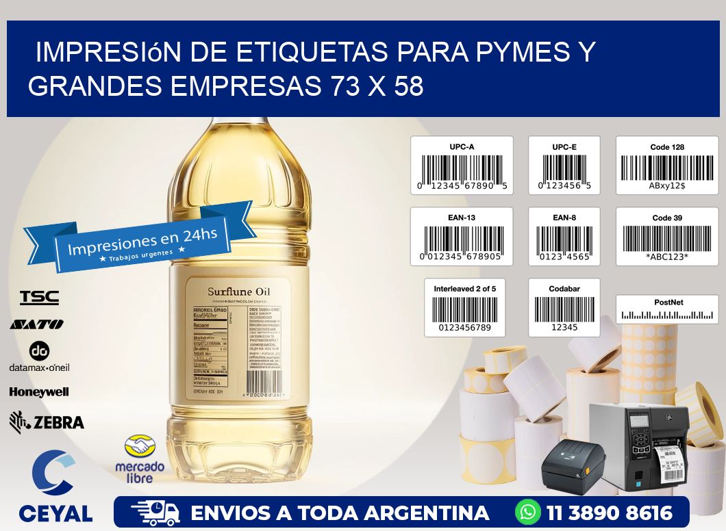 Impresión de Etiquetas para PyMEs y Grandes Empresas 73 x 58