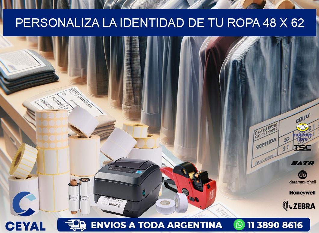 Personaliza la Identidad de Tu Ropa 48 x 62