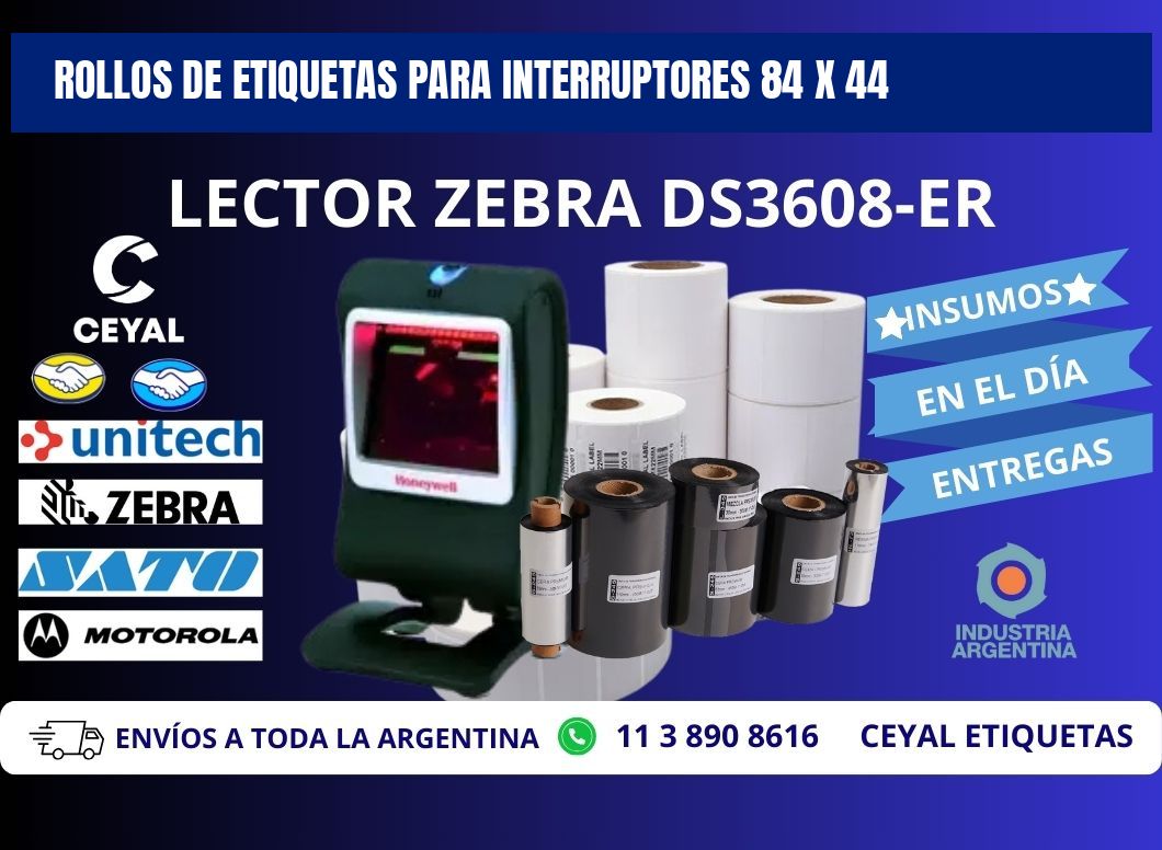 ROLLOS DE ETIQUETAS PARA INTERRUPTORES 84 x 44