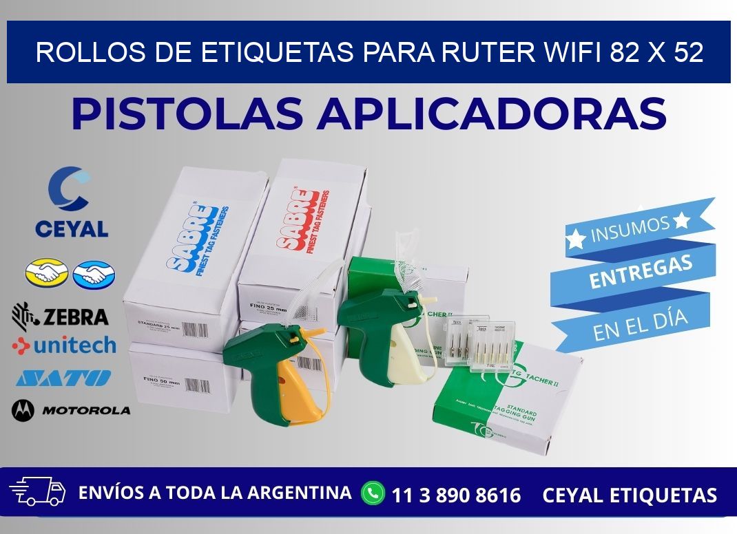 ROLLOS DE ETIQUETAS PARA RUTER WIFI 82 x 52