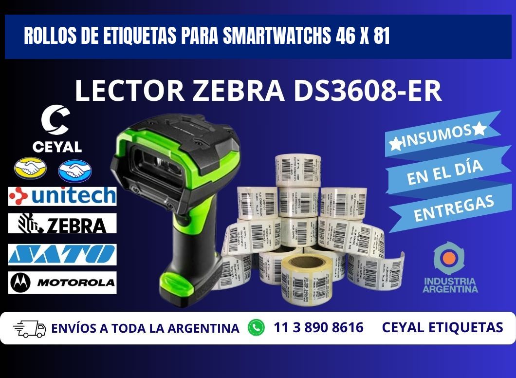 ROLLOS DE ETIQUETAS PARA SMARTWATCHS 46 x 81