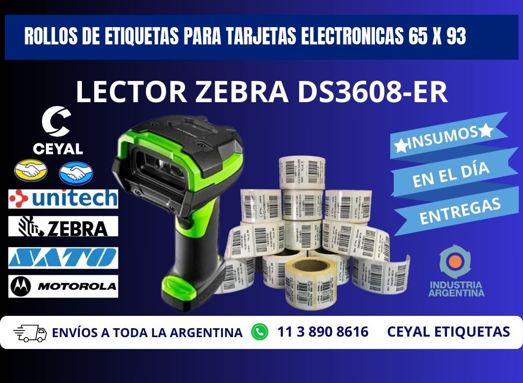 ROLLOS DE ETIQUETAS PARA TARJETAS ELECTRONICAS 65 x 93