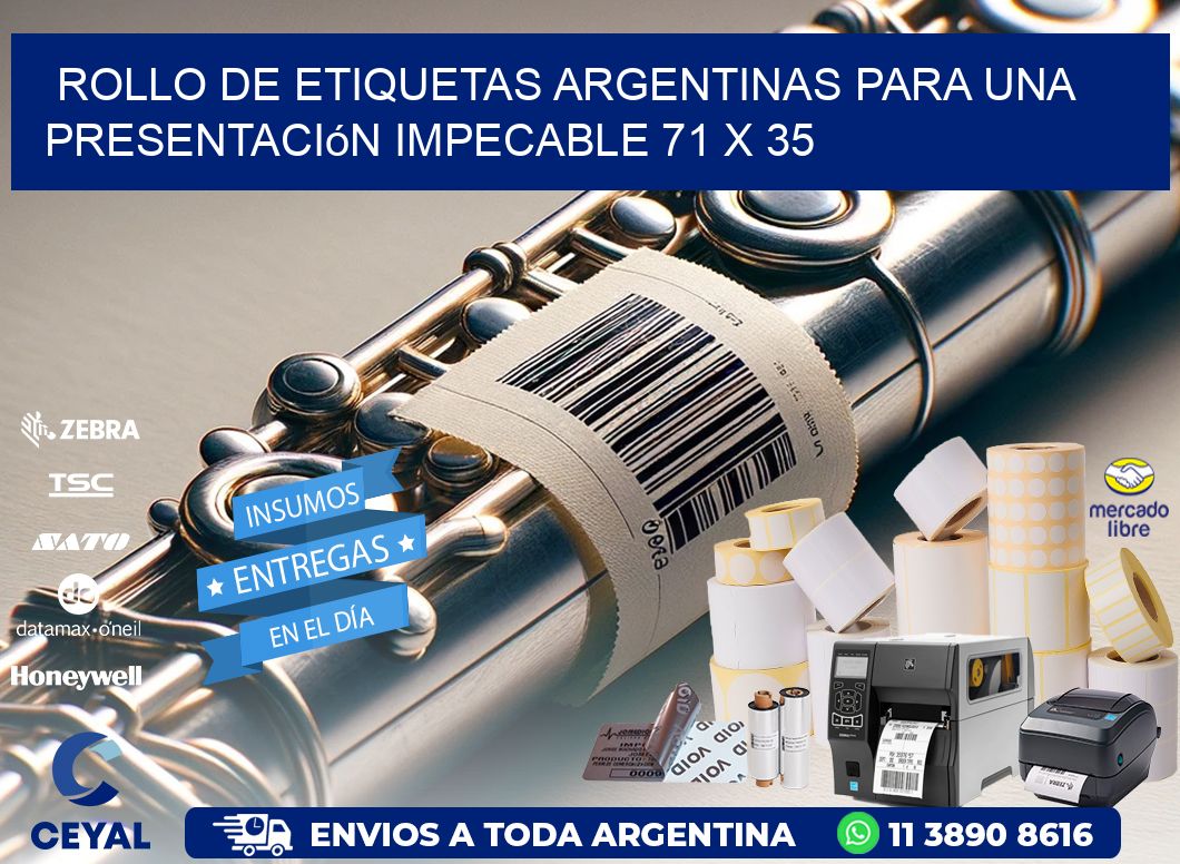 Rollo de Etiquetas Argentinas para una Presentación Impecable 71 x 35