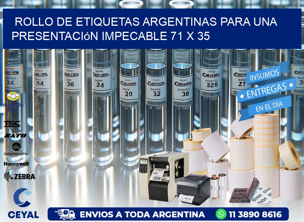 Rollo de Etiquetas Argentinas para una Presentación Impecable 71 x 35