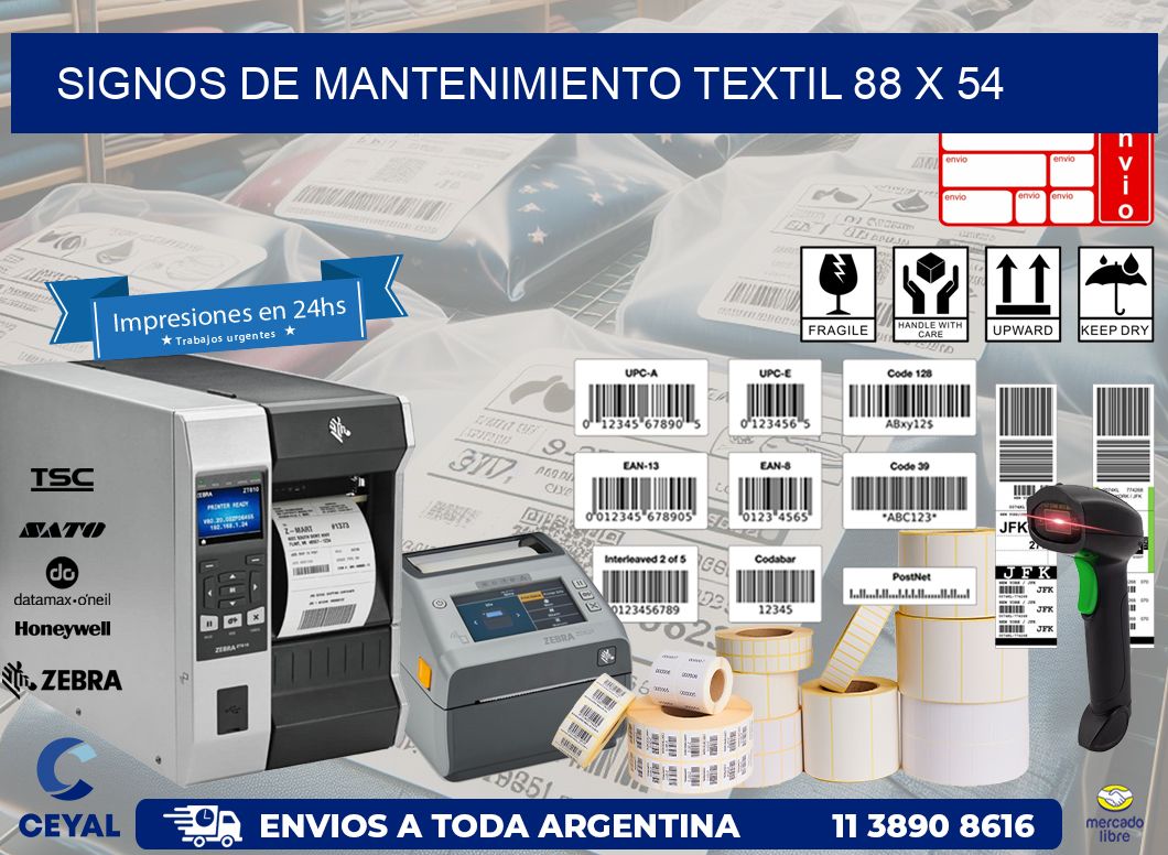 Signos de Mantenimiento Textil 88 x 54