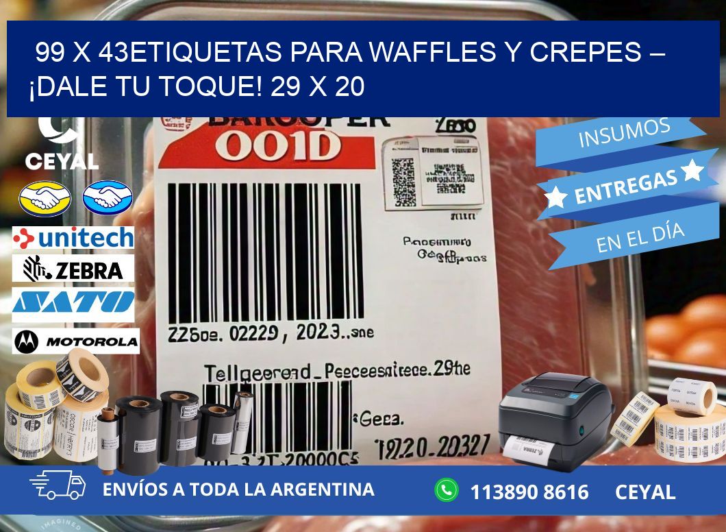 99 x 43Etiquetas para waffles y crepes – ¡Dale tu toque! 29 x 20