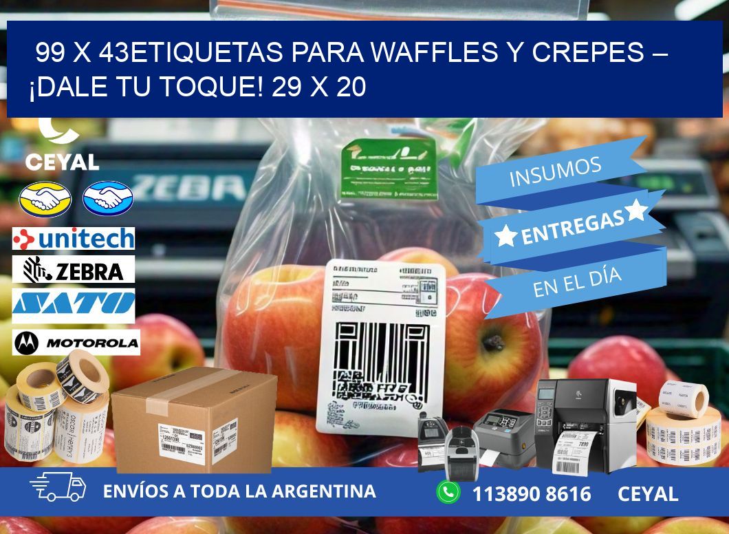 99 x 43Etiquetas para waffles y crepes – ¡Dale tu toque! 29 x 20