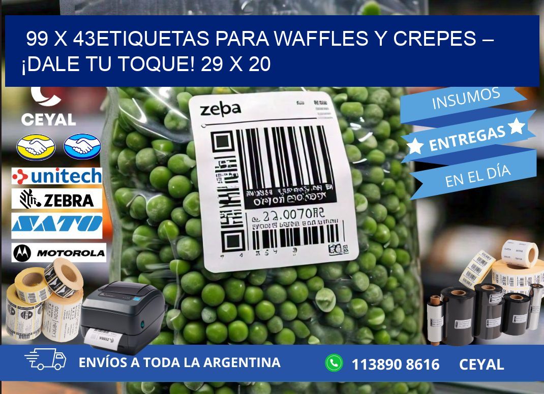 99 x 43Etiquetas para waffles y crepes – ¡Dale tu toque! 29 x 20