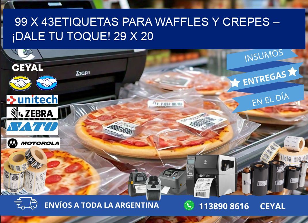 99 x 43Etiquetas para waffles y crepes – ¡Dale tu toque! 29 x 20