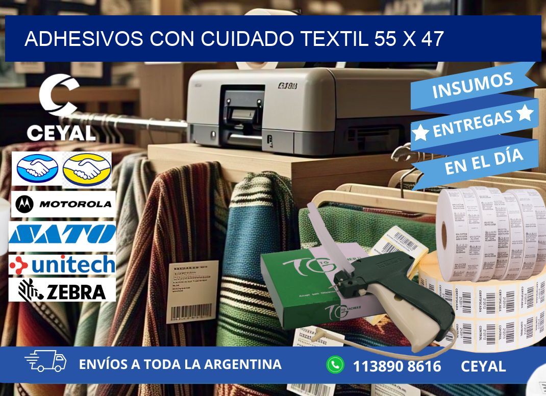 ADHESIVOS CON CUIDADO TEXTIL 55 x 47