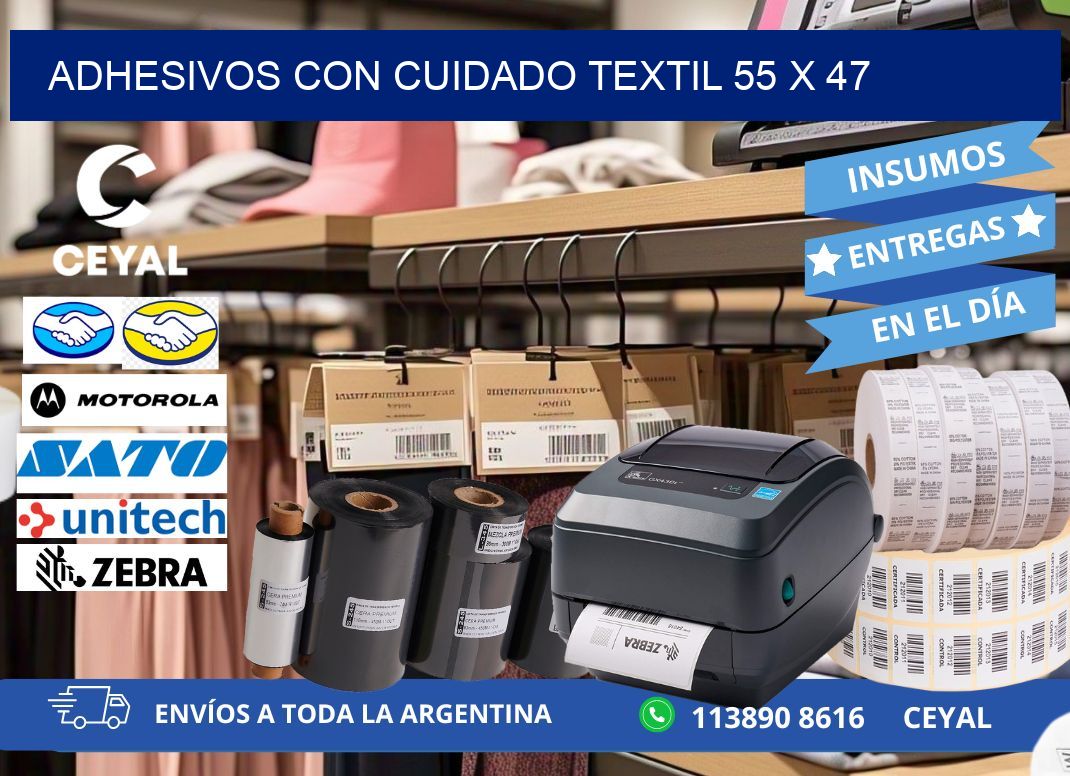 ADHESIVOS CON CUIDADO TEXTIL 55 x 47