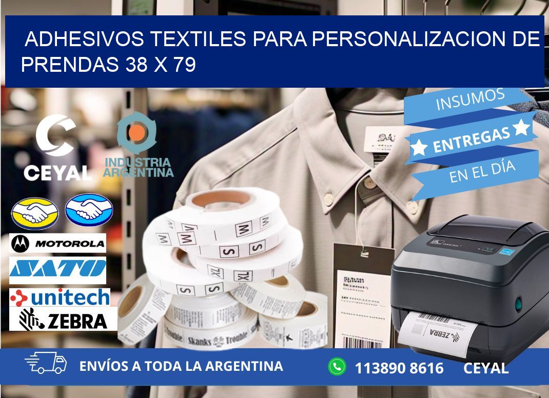 ADHESIVOS TEXTILES PARA PERSONALIZACION DE PRENDAS 38 x 79