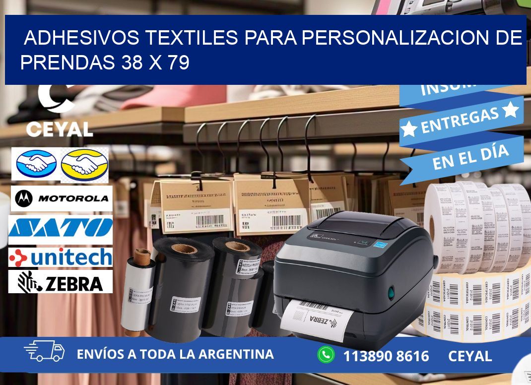 ADHESIVOS TEXTILES PARA PERSONALIZACION DE PRENDAS 38 x 79