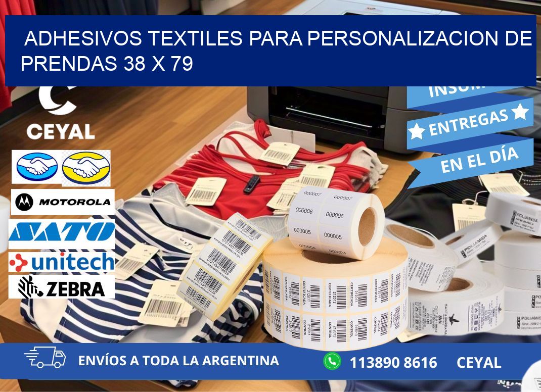 ADHESIVOS TEXTILES PARA PERSONALIZACION DE PRENDAS 38 x 79