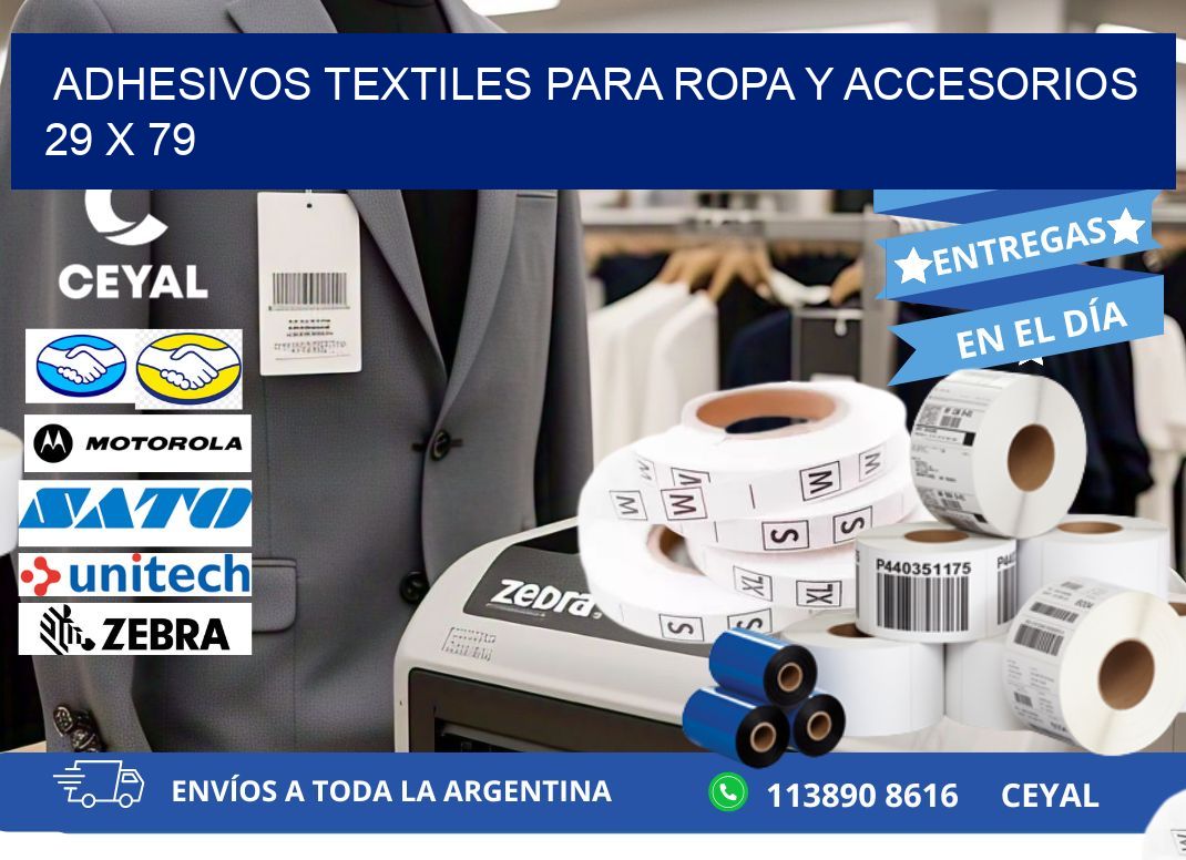 ADHESIVOS TEXTILES PARA ROPA Y ACCESORIOS 29 x 79