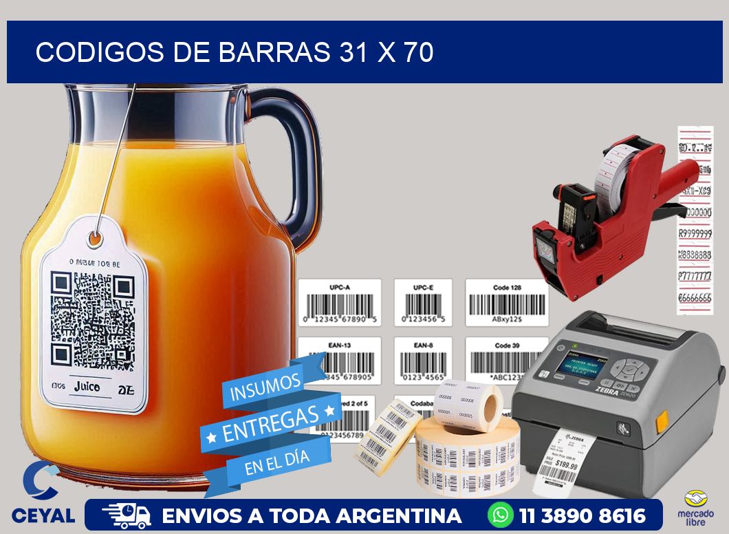 CODIGOS DE BARRAS 31 x 70